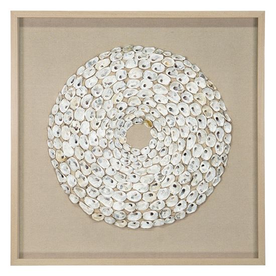 Picture of Oversized Oyster Shell Rings Shadow Box Wall Décor (MS47779B)