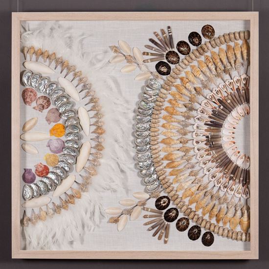 Picture of Oversized Seashell & Feather Handmade Wall Décor Shadow Box Wall Art